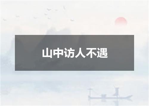 山中访人不遇