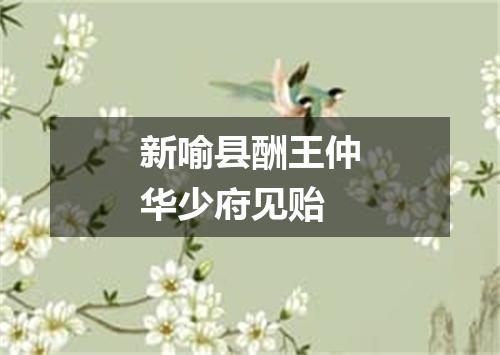 新喻县酬王仲华少府见贻