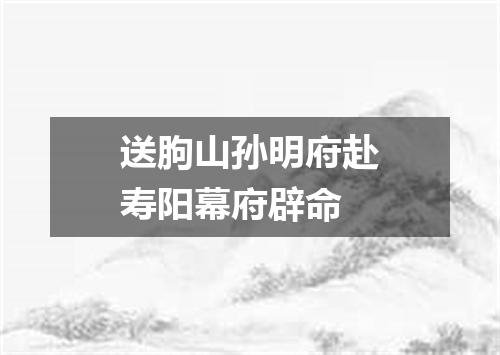 送朐山孙明府赴寿阳幕府辟命
