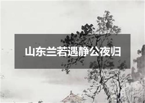 山东兰若遇静公夜归