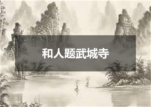 和人题武城寺