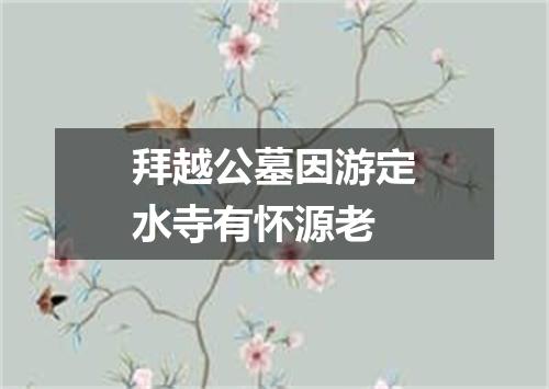 拜越公墓因游定水寺有怀源老