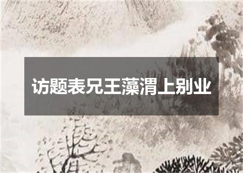访题表兄王藻渭上别业