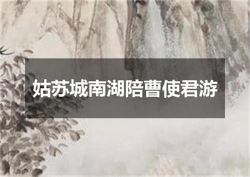 姑苏城南湖陪曹使君游