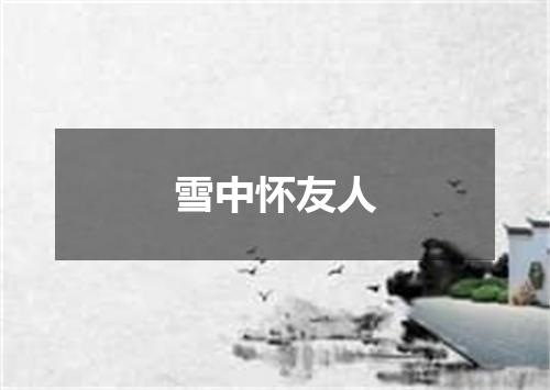 雪中怀友人
