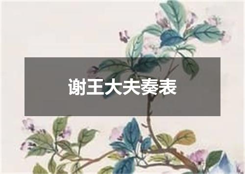 谢王大夫奏表