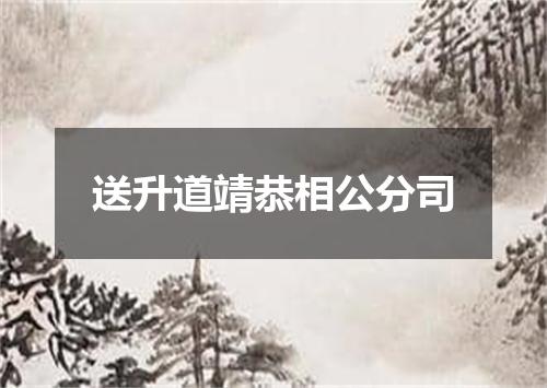 送升道靖恭相公分司