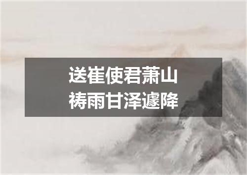 送崔使君萧山祷雨甘泽遽降