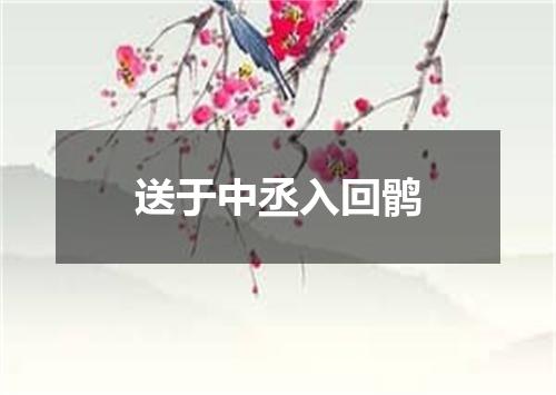 送于中丞入回鹘