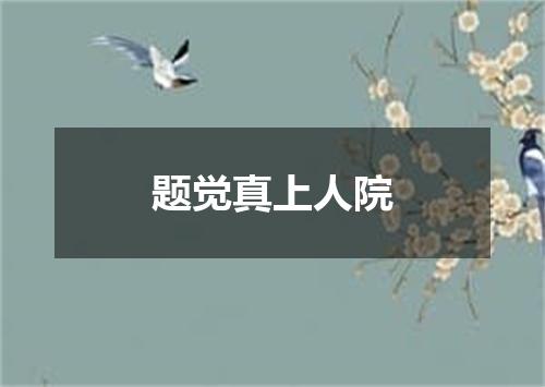 题觉真上人院