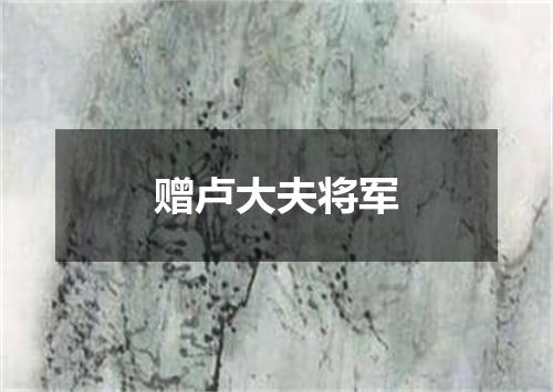 赠卢大夫将军