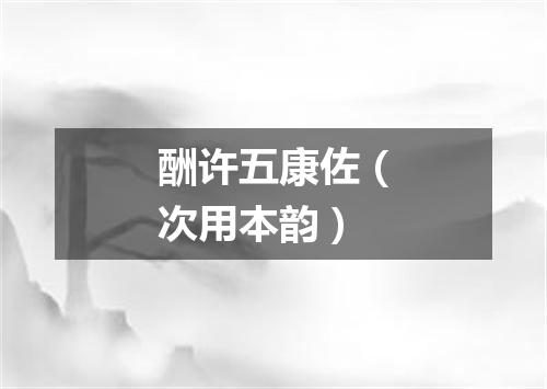 酬许五康佐（次用本韵）