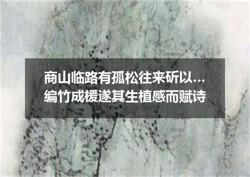 商山临路有孤松往来斫以…编竹成楥遂其生植感而赋诗