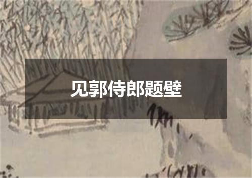 见郭侍郎题壁