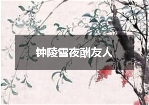 钟陵雪夜酬友人