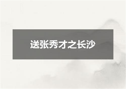 送张秀才之长沙