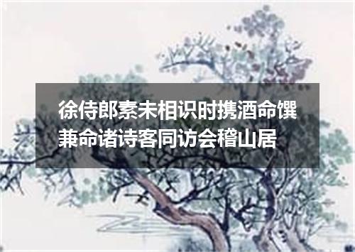 徐侍郎素未相识时携酒命馔兼命诸诗客同访会稽山居