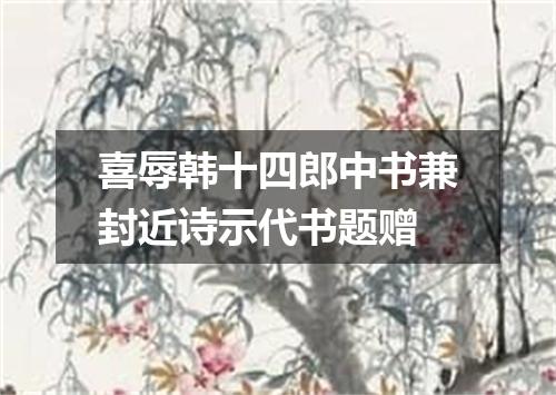 喜辱韩十四郎中书兼封近诗示代书题赠
