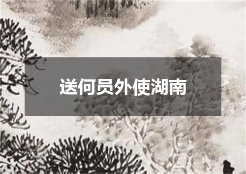 送何员外使湖南