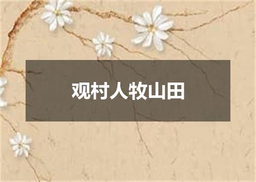 观村人牧山田