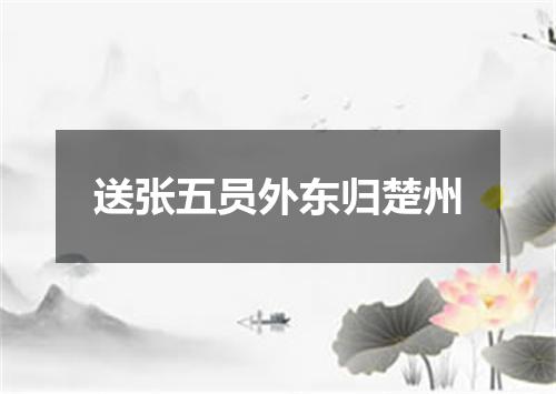 送张五员外东归楚州