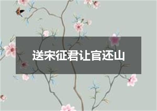 送宋征君让官还山