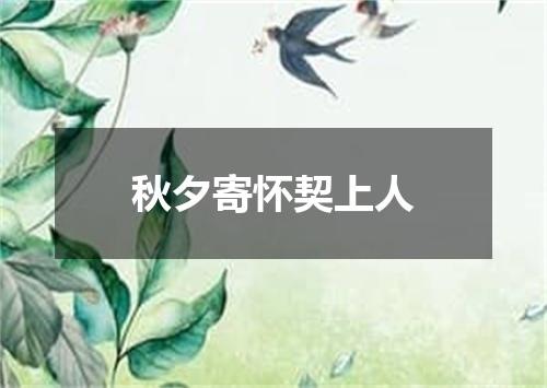 秋夕寄怀契上人