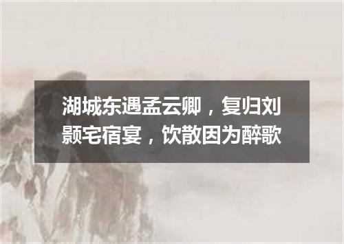 湖城东遇孟云卿，复归刘颢宅宿宴，饮散因为醉歌