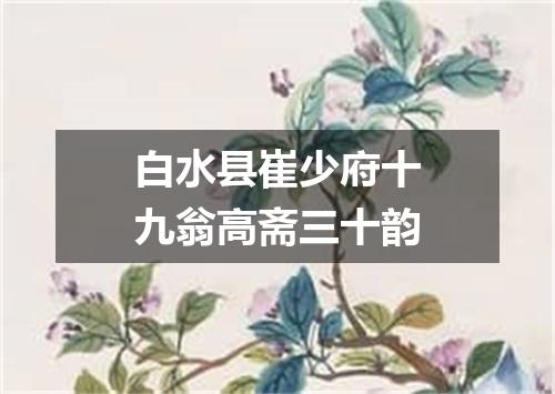 白水县崔少府十九翁高斋三十韵