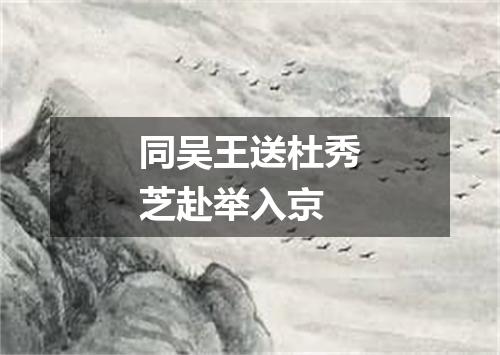 同吴王送杜秀芝赴举入京