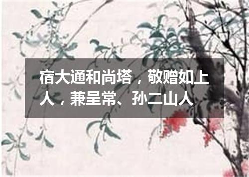 宿大通和尚塔，敬赠如上人，兼呈常、孙二山人