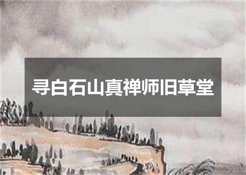 寻白石山真禅师旧草堂