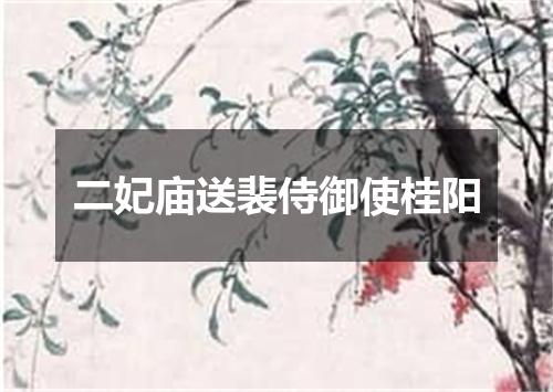 二妃庙送裴侍御使桂阳