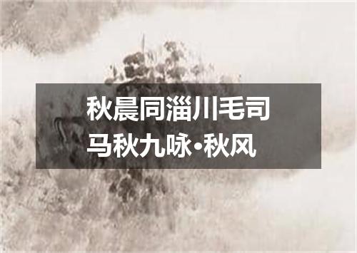 秋晨同淄川毛司马秋九咏·秋风