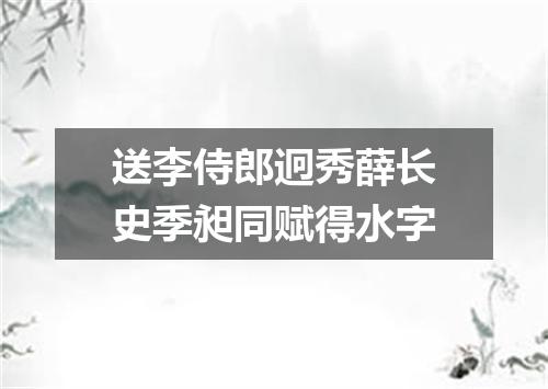 送李侍郎迥秀薛长史季昶同赋得水字