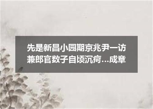 先是新昌小园期京兆尹一访兼郎官数子自顷沉疴…成章