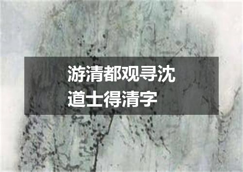 游清都观寻沈道士得清字
