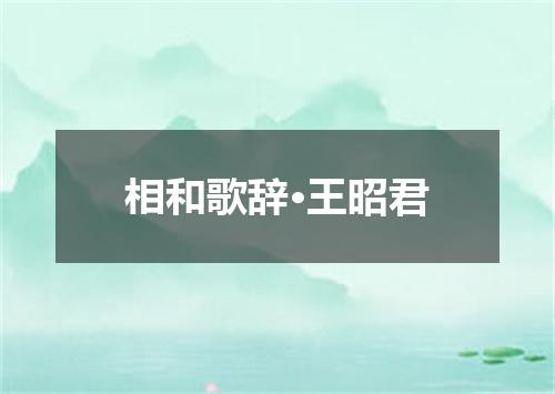 相和歌辞·王昭君