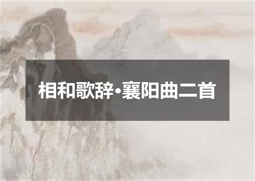 相和歌辞·襄阳曲二首