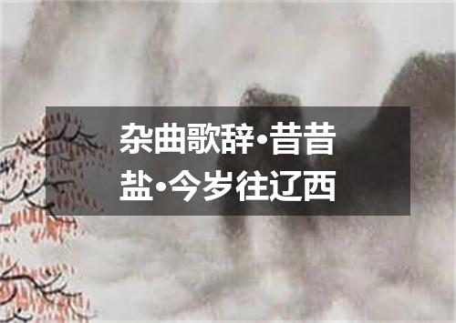 杂曲歌辞·昔昔盐·今岁往辽西