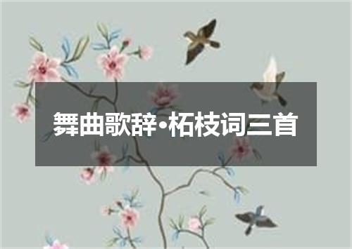 舞曲歌辞·柘枝词三首