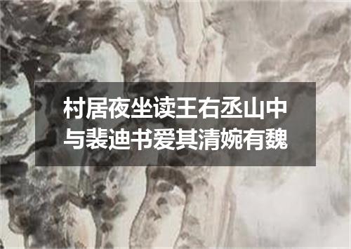 村居夜坐读王右丞山中与裴迪书爱其清婉有魏