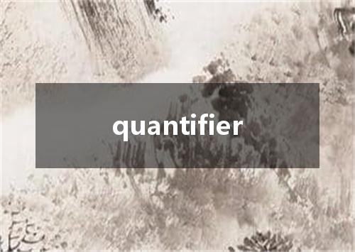 quantifier是什么意思