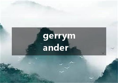 gerrymander是什么意思