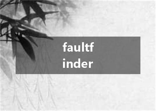 faultfinder是什么意思
