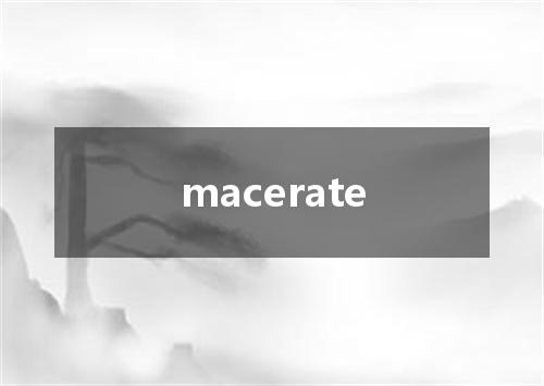 macerate是什么意思