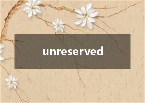 unreserved是什么意思