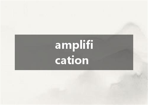 amplification是什么意思