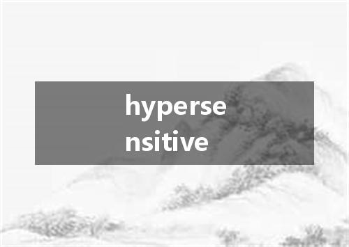 hypersensitive是什么意思