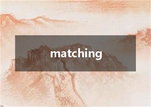 matching是什么意思